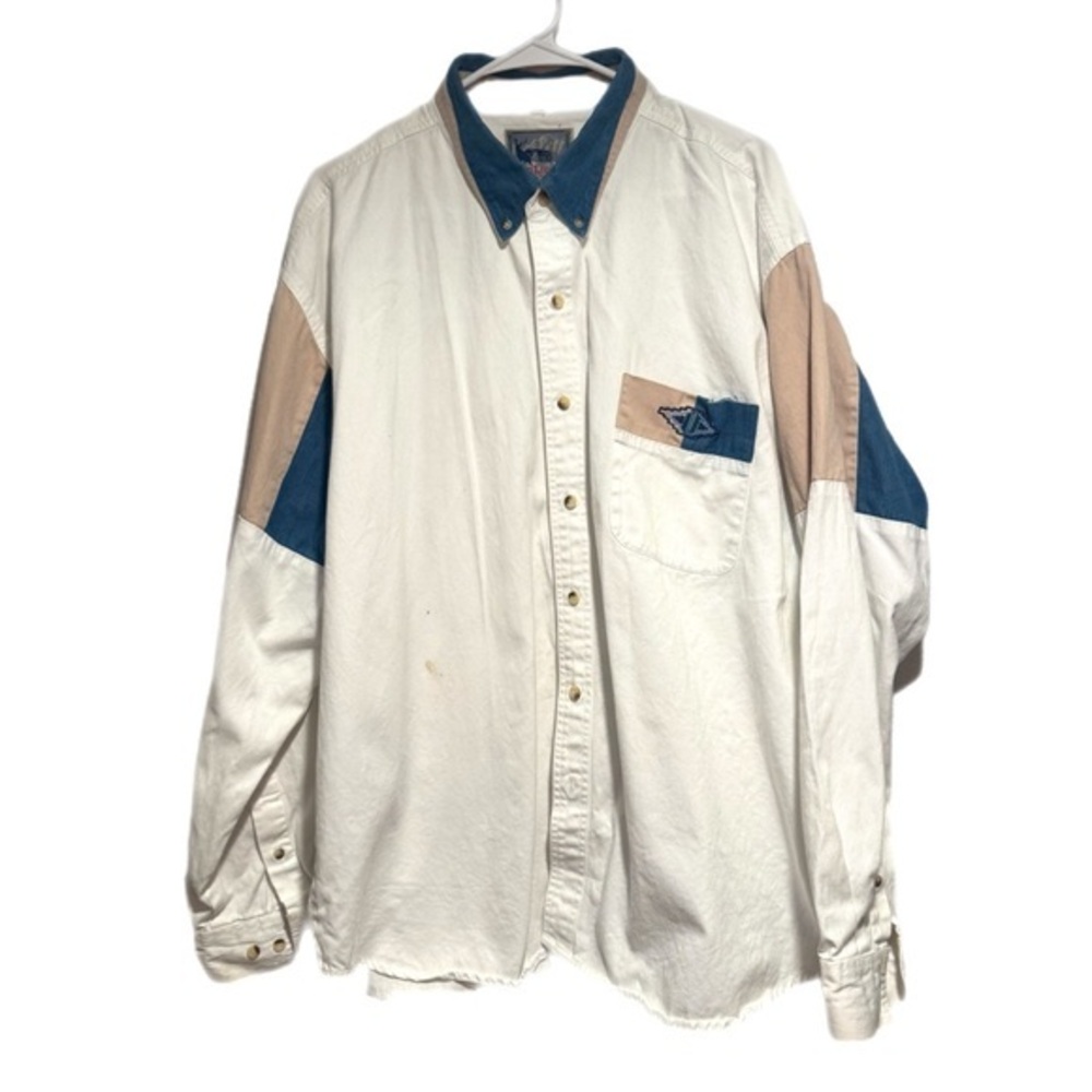 Vintage 90s  Colorblock Button-Up Western Shirt